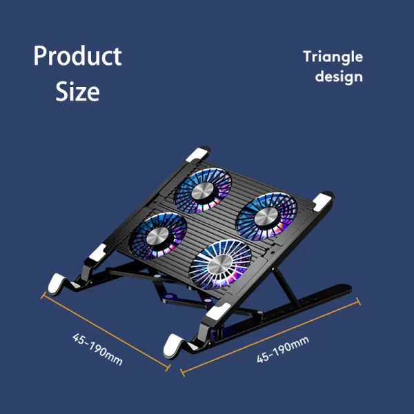 New Laptop Cooler Base Stand Foldable Laptop Cooling Pad - Image 6