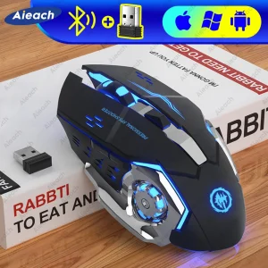 kf S6a9889741a8b4b6c9dbddcc6f07d3548y Rechargeable Wireless Mouse Gaming Computer Silent Bluetooth Mouse USB Mechanical E Sports Backlight PC Gamer Mouse at Window Shopping